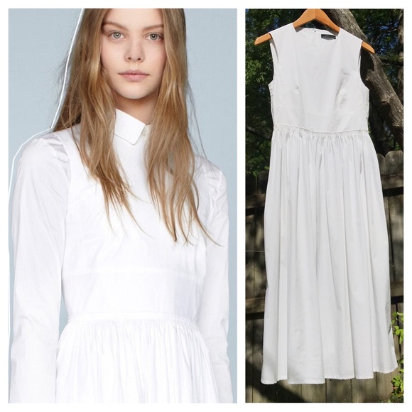 The Row White Cotton Poplin Midi Dress Resort 2015 - Picture 3 of 10